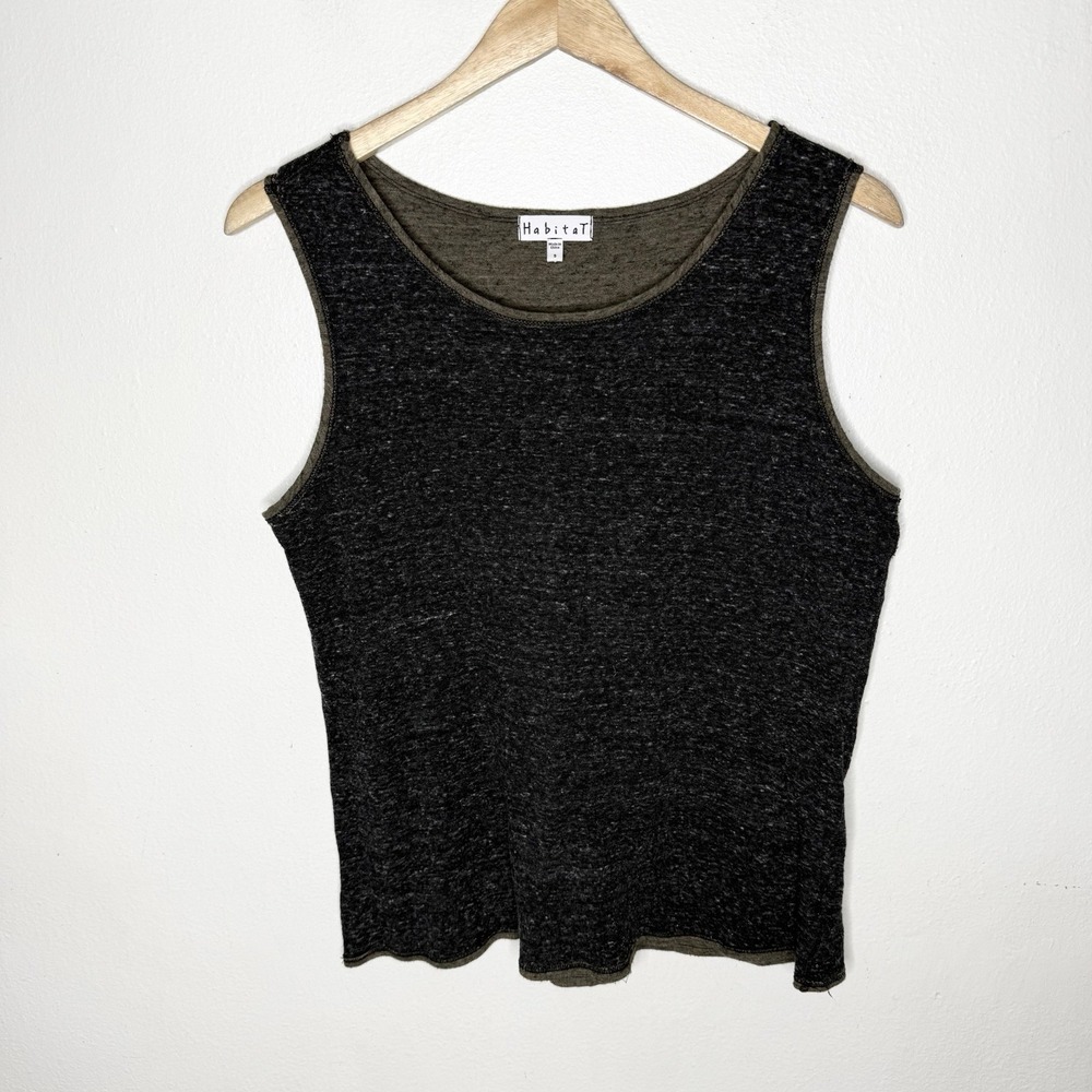 Hábitat Gray Olive Green Sleeveless Tabk Top Lagenlook Womens‎ Small